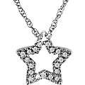 10k White Gold Diamond Accent Star Necklace