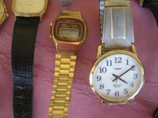 mixed lot of 9 different watches. They are all in need of batteries.