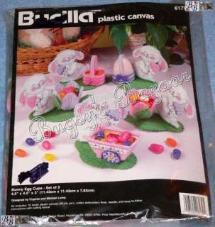 Bucilla BUNNY EGG CUPS Easter Candy Plastic Canvas Needlepoint Kit   V 
