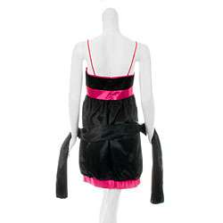 Aspeed Womens Black/ Fuschia Bubble Hem Dress  