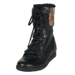 Burberry Womens Leather Lace up Boots  