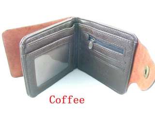   Bifold PU Hasp PU Leather Purse Wallet ID Cards Coin Holder  