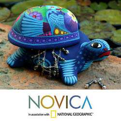 Ceramic Honored Turtle Jewelry Box (Mexico)  