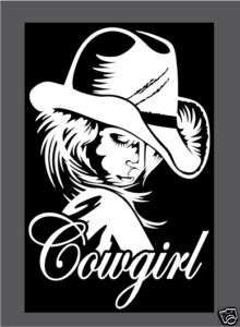 Vinyl cut decal Cowgirl country cowboy auto novelty  