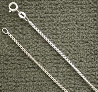 Solid Sterling Silver Box 1.7mm Chain Italian Italy 925  