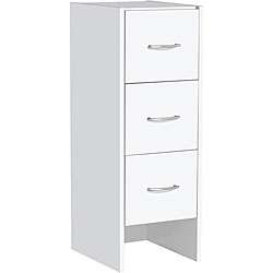 Simple Closet White Three drawer Thin Storage Dresser  
