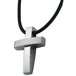 Stainless Steel Large Modern Cross Necklace  