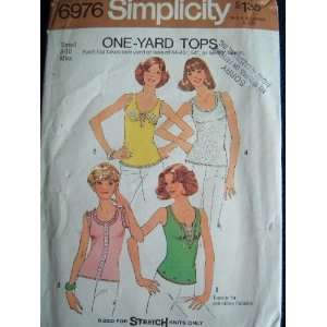  SIMPLICITY 6976 ONE YARD TOPS MISSES PULLOVER TOPS SIZES 8 