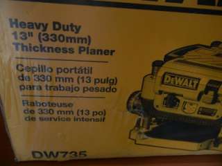 New Dewalt Heavy Duty 13 Thickness Planer DW735  