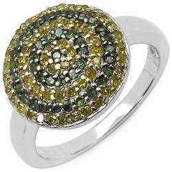   Silver 1/2ct TDW Green and Yellow Diamond Ring (I2 I3)  