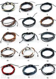   Wrap Surfer Genuine Leather Handmade Braided Bracelet Wristband  