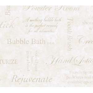  Bathroom Phrases Ivory Wallpaper