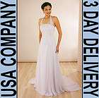 Outdoor Wedding Dress Gown Halter Corset Size 12 White FOR TALL BRIDES 