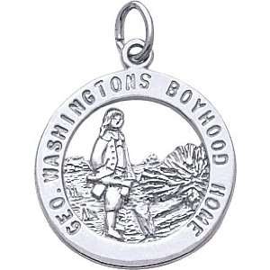 Rembrandt Charms George Washington Home Charm, Sterling Silver