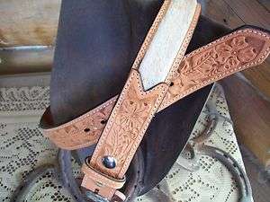 Montana Silversmiths Tooled Leather Belt with Natural Calf Hair  