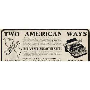  1901 ORIGINAL Ad American Typewriter Panama Canal RARE 