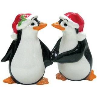   Mwah Magnetic Christmas Penguins Salt and Pepper Shaker Set, 3 1/2