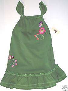NWT *BABY GAP* Olive Green Flower Ruffle Tiered Dress Sz 3 3T  