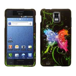 Rainbow Butterfly Hard Case Snap on Phone Cover for Samsung Infuse 4G