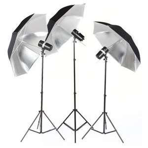  Triple Umbrella Strobe Kit with Carrying Case Camera 