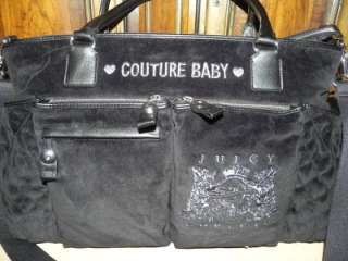   COUTURE large black baby diaper travel bag tote + extras Saks $450