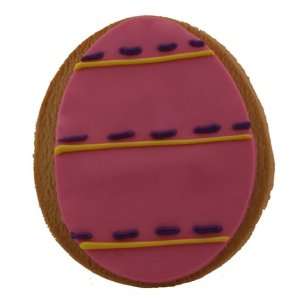 Easter Egg Pink Stripe Decorated Cookie Grocery & Gourmet Food