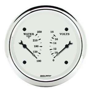   White 3 3/8 100 250 Degree/8 18 Volts Dual Water Temperature Gauge