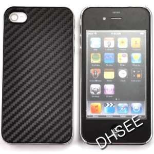  Black Carbon Fiber Hard Back Cover skin Case for iPhone 4 