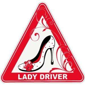  Lady Driver High Heels Driving Funny Car Bumper Sticker 