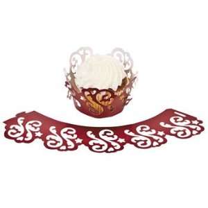  On Red Wedding Laser Cut Cupcake Collars   Party Decorations & Cake 