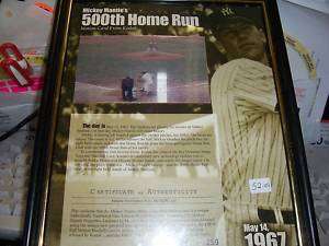 MICKEY MANTLES 500TH HOME RUN MOTION CARD FROM KODAK  