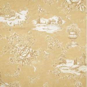  54 Wide Jacquard Print Bouquet Amber Fabric By The Yard 