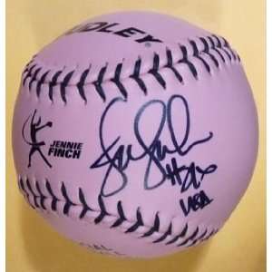   Jennie Finch Autographed Pink Team USA Softball