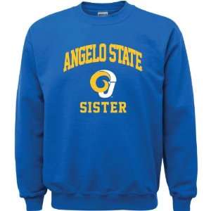  Angelo State Rams Royal Blue Youth Sister Arch Crewneck 