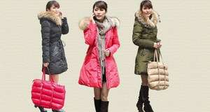 New style womens 90% duck down big fur winter long coat jacket parka 