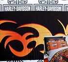 harley davidson logo flame rider fireball 4pc queen sheets bedding