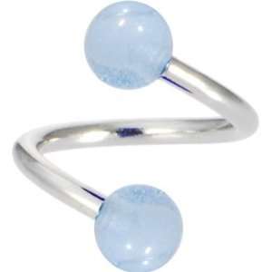 Light Blue GLOW n DARK Spiral Twister Belly Ring Jewelry