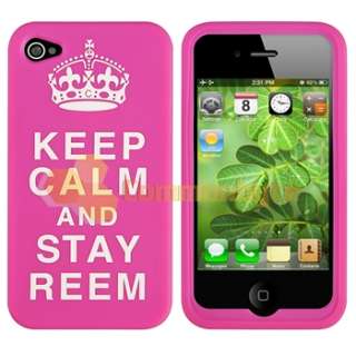 Pink Keep Calm And Stay Reem Case+Wall Home Charger Adapter Kit For 