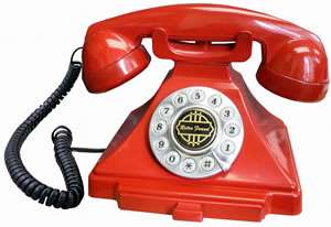 Red Retro Desk Phone Vintage Style Corded Telephone New  