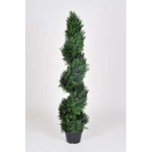  Artificial 4 ft. Cedar Spiral Topiary