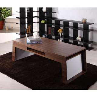 Contemporary Style Wooden Walnut Finish Coffee Table  