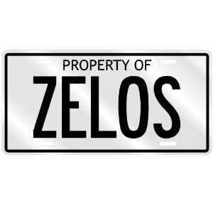  NEW  PROPERTY OF ZELOS  LICENSE PLATE SIGN NAME