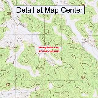 USGS Topographic Quadrangle Map   Westphalia East, Missouri (Folded 