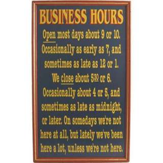   BUSINESS HOURS NOVELTY OFFICE WORKPLACE CUSTOM WOODEN SIGN  