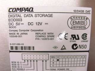 Compaq EOD003 12/24 GB DAT SCSI Tape Drive 122873 001  