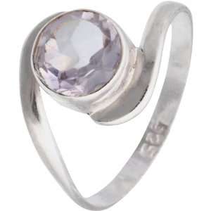 Faceted Crystal Ring   Sterling Silver