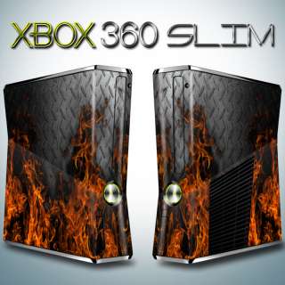 Xbox 360 SLIM Skin   FIRE DIAMOND PLATE  