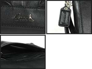 NWT COACH Black Leather Large Flap Wristlet Wallet   45981  