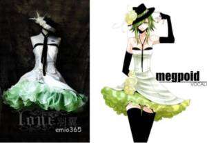 Vocaloid 2 ProjectDiva Gumi White Dress Cosplay Costume  