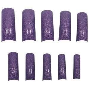  DL Professional 250 Piece Purple Glitter Nail Tip Kit 